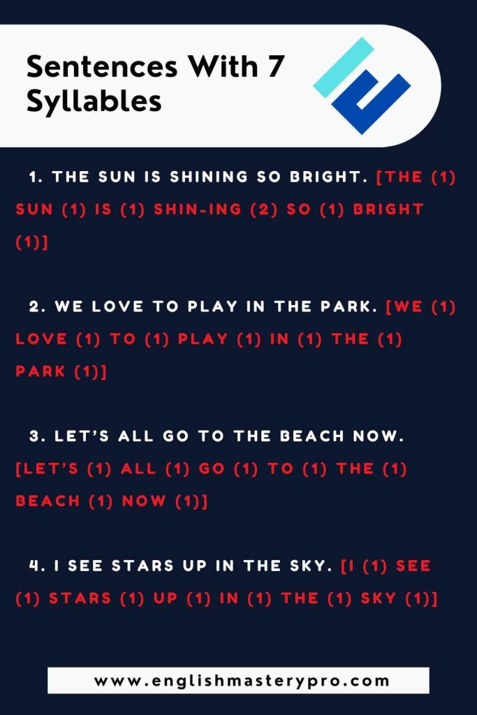 150+ Sentences With 7 Syllables - Explore! - English Mastery Pro